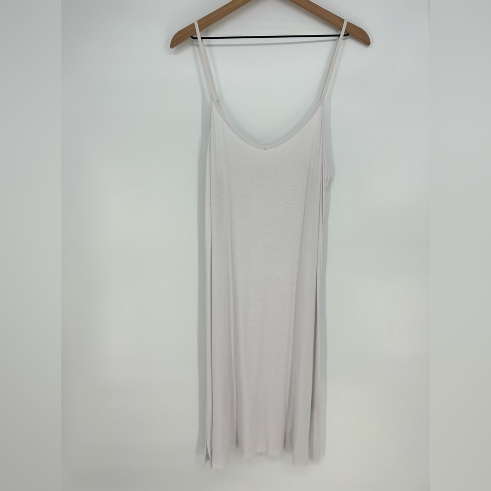 Soft Surroundings White V-Neck Midi Women's Slip Dress- Size‎ Medium